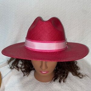 RARE Nwt YOSUZI HANDWOVEN Adele PALM STRAW fedora style HAT